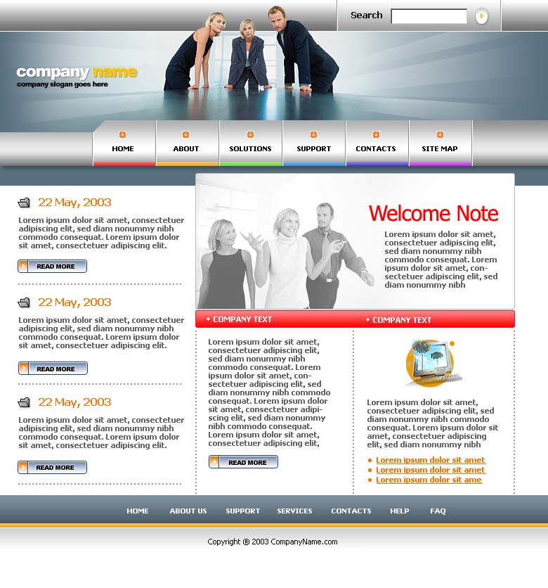 Website Template With Flash Header Rotator